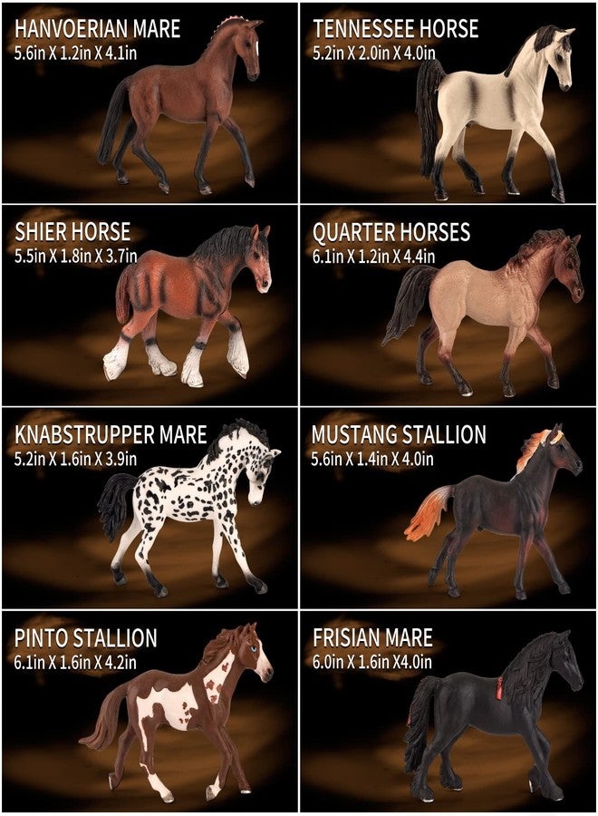 Divwa 8 Pieces 6'' Plastic Horse Figure Toy Set for Girl,Big Realistic Horse Toy Figurine Farm Animal Gift for Boy Toddler Kid,Horse Party Favor Decoration Supplies Birthday Pinata - Image 4